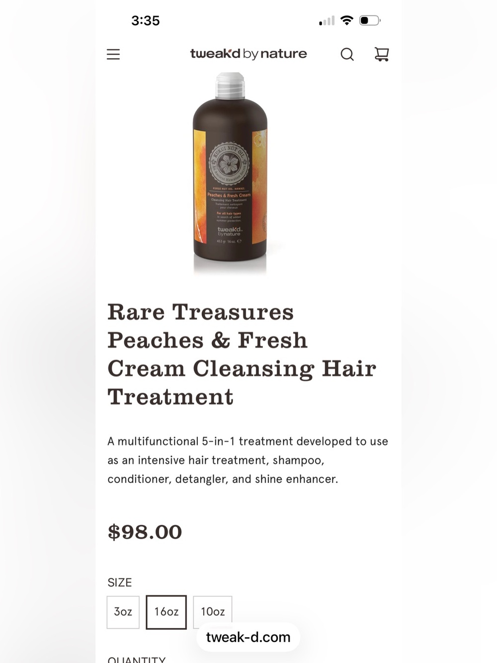 Tweak’d By Nature Cleansing Hair Treatment 16oz